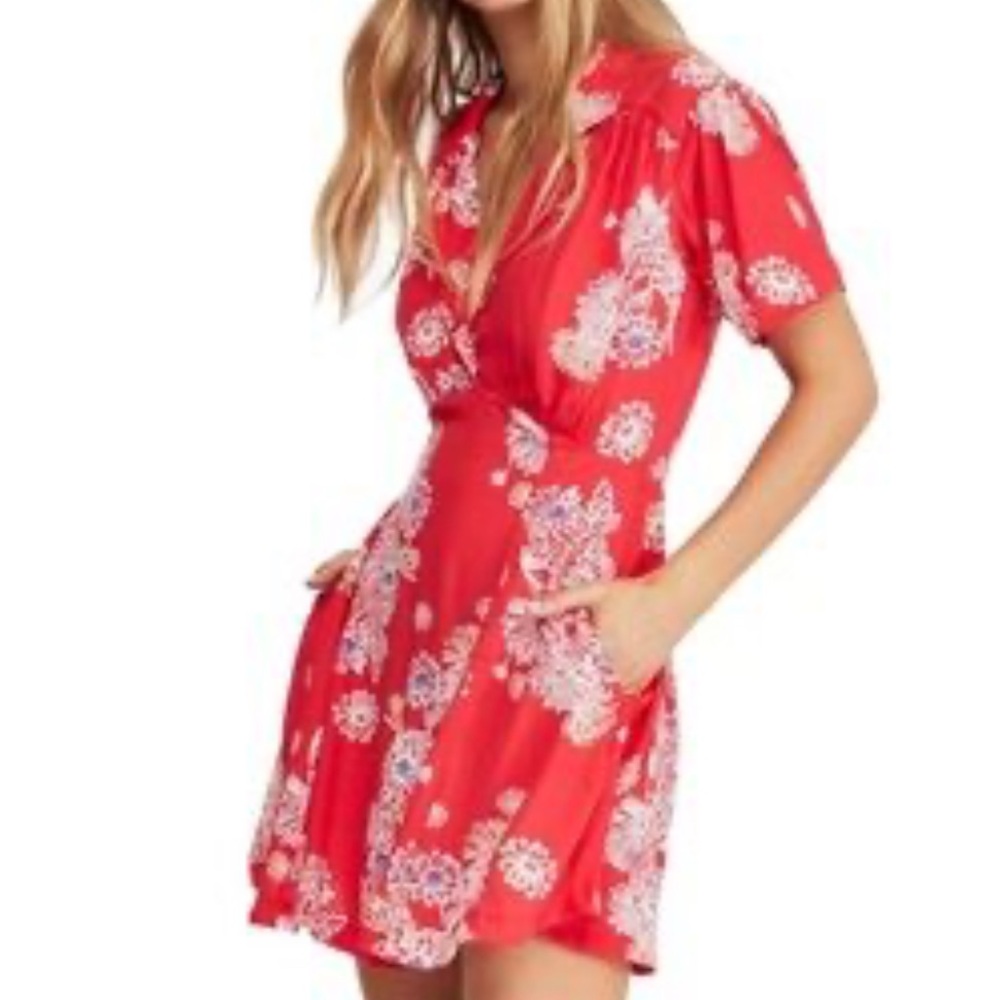 Free People Hawaii Red mini dress